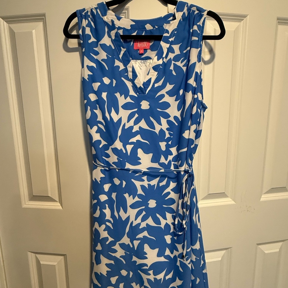 Lilly Pulitzer Blue and White Floral Midi Dress